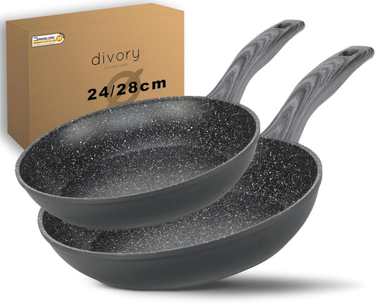 DIVORY Bratpfanne 16–28 cm – GREBLON C3 Antihaftbeschichtung