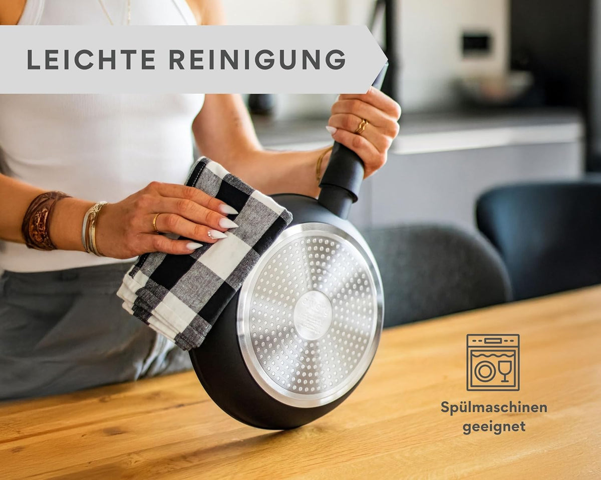 DIVORY Bratpfanne 16–28 cm – GREBLON C3 Antihaftbeschichtung