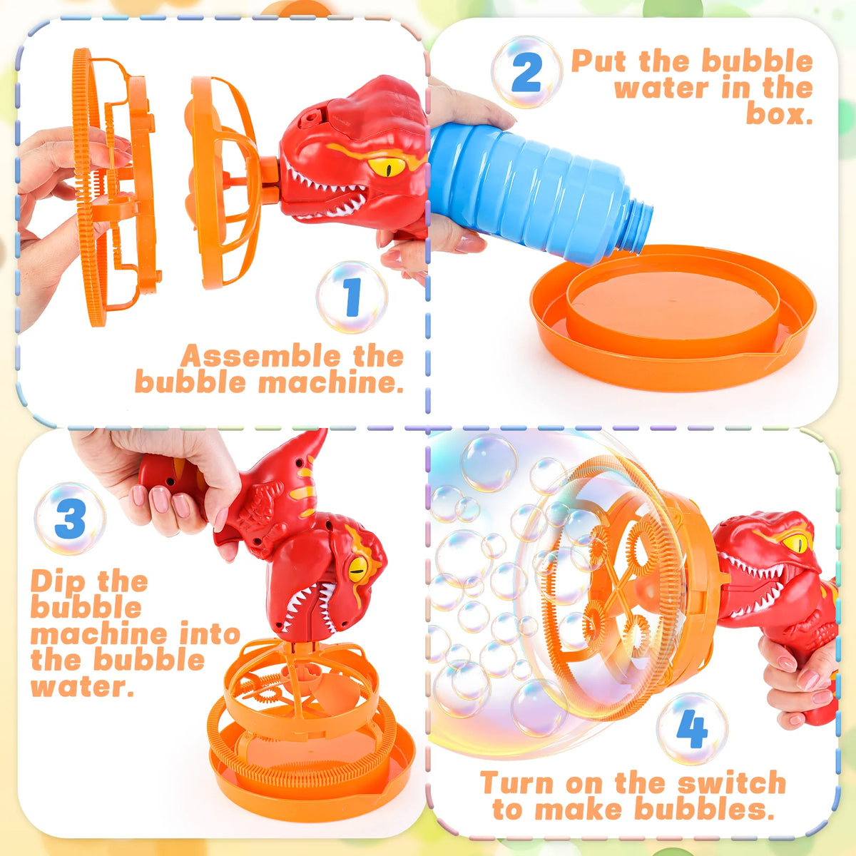 Bubble in Bubble Dino – Seifenblasenmaschine für Kinder mit Spezialeffekt