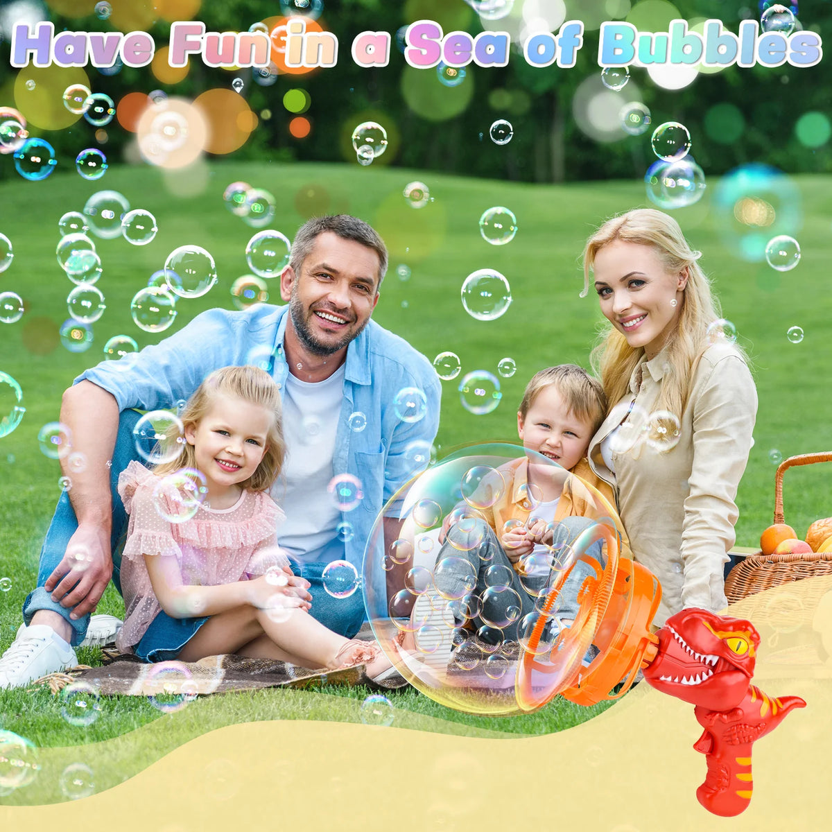 Bubble in Bubble Dino – Seifenblasenmaschine für Kinder mit Spezialeffekt